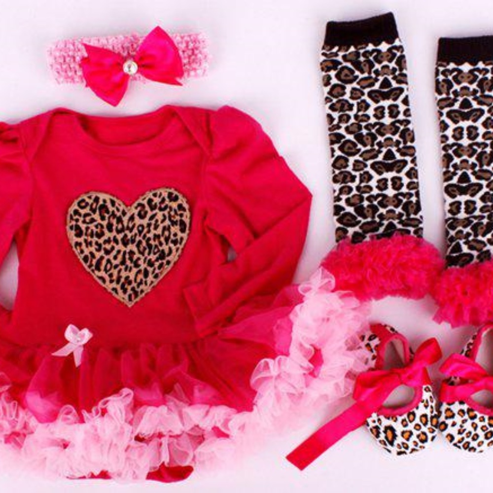 Boutique GIrls Tutu 4pc Bodysuit Set 0-3M (A18-M)